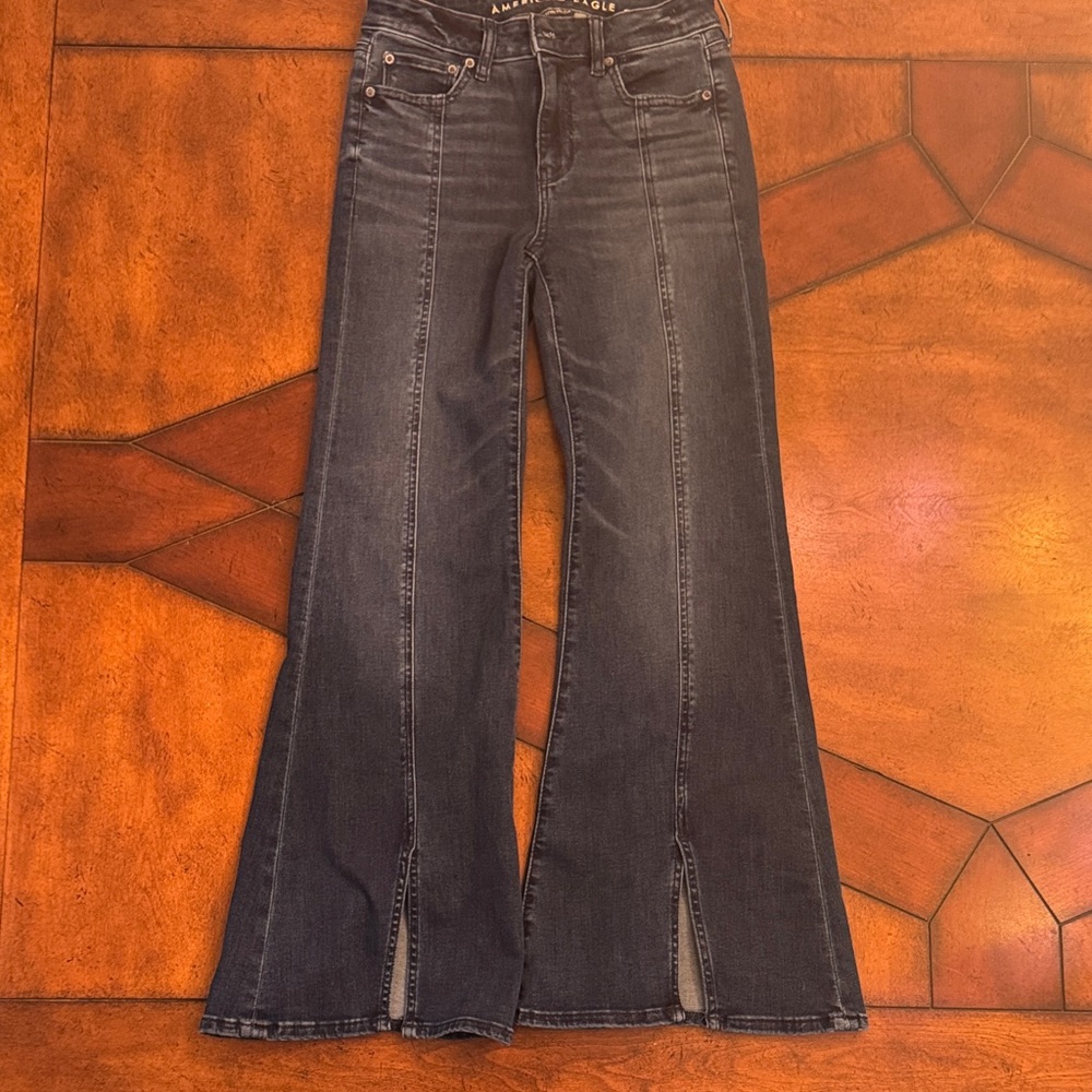 American Eagle Outfitters Dark Blue Wide Leg Jeans